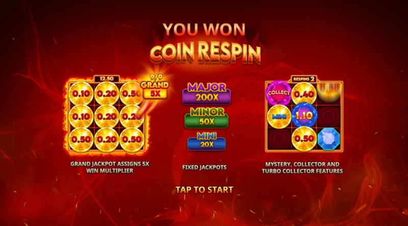 Blazing Coins Deluxe respin monety
