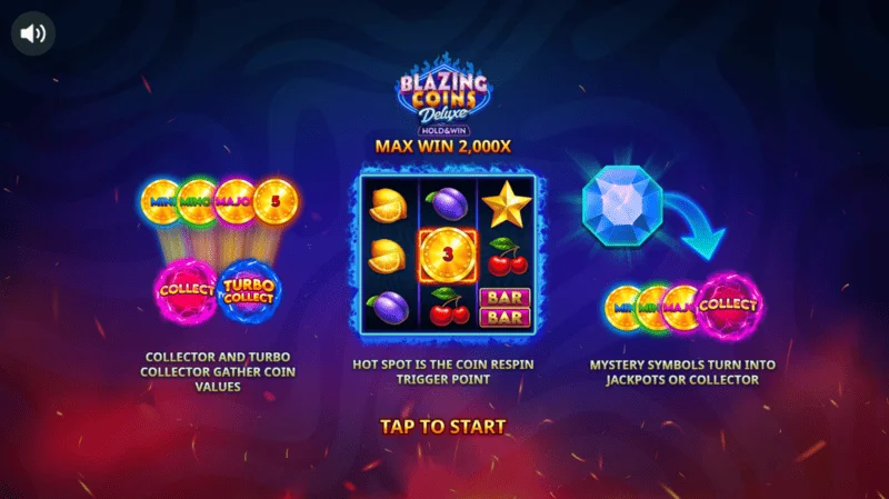 Blazing Coins Deluxe główne menu